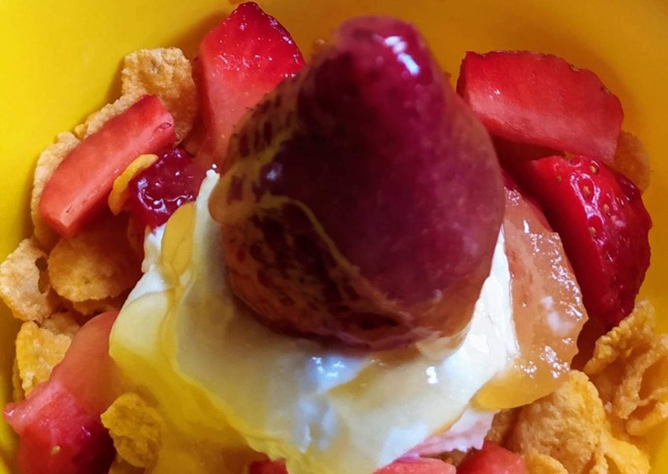 Desayuno Saludable y Nutritivo... Además con Frutilla !!