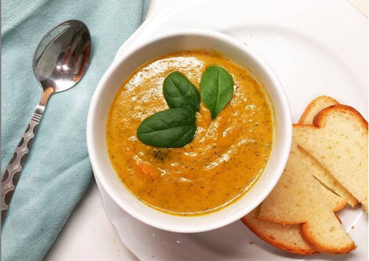 Roasted broccoli and carrot soup