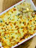 Baked Cheesy Béchamel Pasta with mincemeat