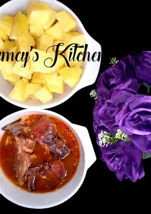 A picture of Pepper fish with potatoes.