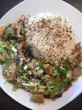 Stir-fried eggplant with chicken (a twist on P.F. Chang’s stir-fried spicy eggplant recipe)
