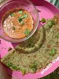 Pessrattu Dosa aka Moong Dal Dosa with allam Chutney