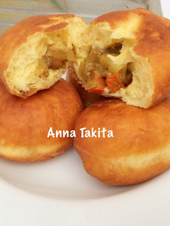 Foto resep Roti Goreng Isi Kari Ayam (overnight killer soft bread's dough)