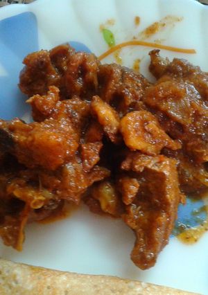 A picture of Mutton curry with arvi.
