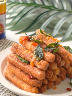 鹹蛋黃午餐肉脆條(影音食譜) 的食譜成品照片