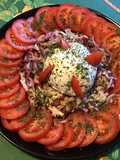 Salade « monstre » tomates,endives rouges et burrata