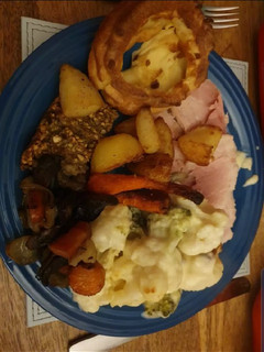A picture of Sunday Roast Ham and everything.