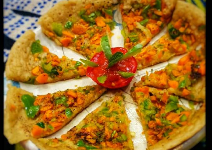 Vegetable Mughlai Paratha (Indian style-pizza)