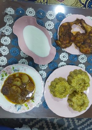 صورة لوصفة صينية بطاطس الفراخ بدبس الرمان واحلى رز مبهر وسلطة الثوم المظبوطة