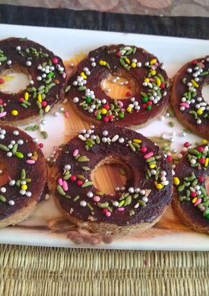 A picture of Chocolate donuts.