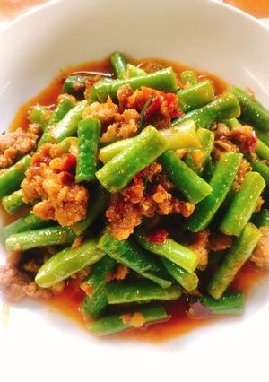 รูปของ ถั่วฝักยาวผัด หมูสับ