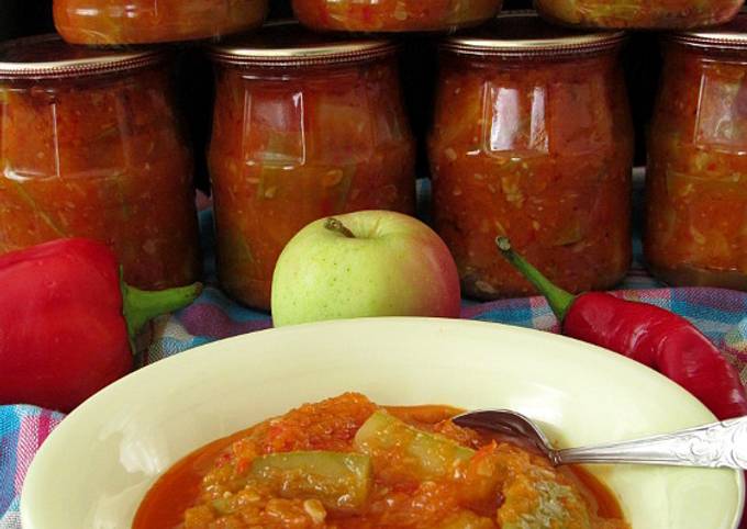 Кабачки с помидорами и луком на зиму – пошаговый рецепт приготовления с фото