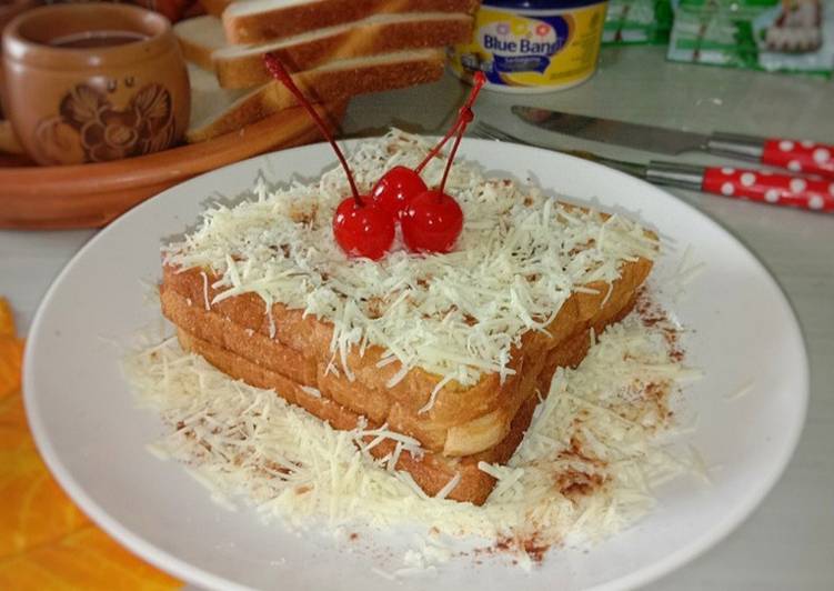 Roti panggang teflon milo keju