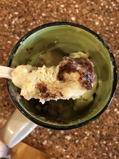 A picture of Cookie dough mug cake.