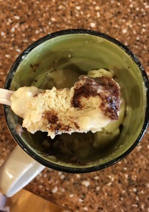 A picture of Cookie dough mug cake.