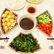 Bún đậu hũ xì dầu với rau thơm chay