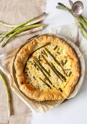 Une photo de Quiche asperges vertes chèvre frais