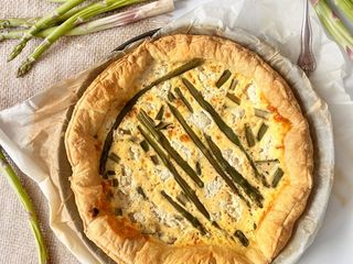 Quiche asperges vertes chèvre frais