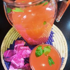 A picture of Tangy Minty Lal Sharbat 🍹🍹.