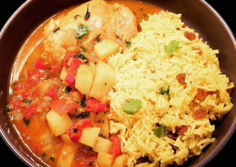 Recipe of Quick Cape Malay Chicken Curry with Yellow Rice