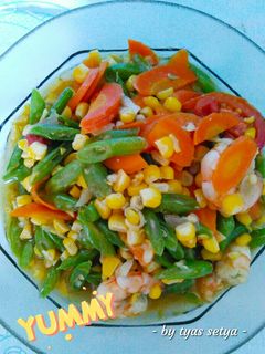 Foto resep Tumis Buncis, Jagung Manis, Wortel, Udang
