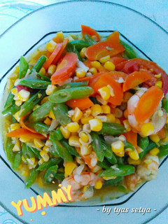 Foto resep Tumis Buncis, Jagung Manis, Wortel, Udang