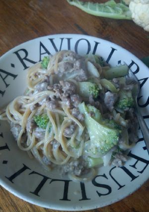 Foto resep Spaghetti brokoli saus putih