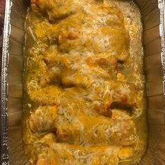 A picture of Easy Cheese and Beef Enchiladas.