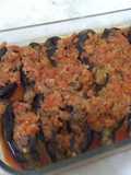 Casserole of eggplants stuffed with ground meat - sheikh el mehshi