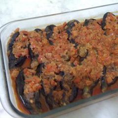 A picture of Casserole of eggplants stuffed with ground meat - sheikh el mehshi.