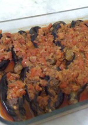 A picture of Casserole of eggplants stuffed with ground meat - sheikh el mehshi.