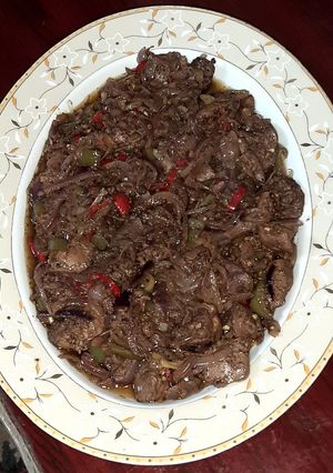 صورة لوصفة كبدة دجاج بدبس الرمان