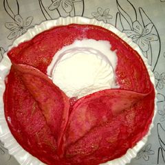 A picture of Red velvet pancakes.