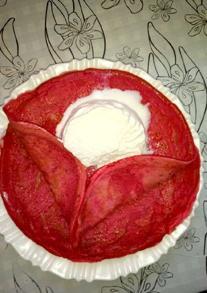 A picture of Red velvet pancakes.