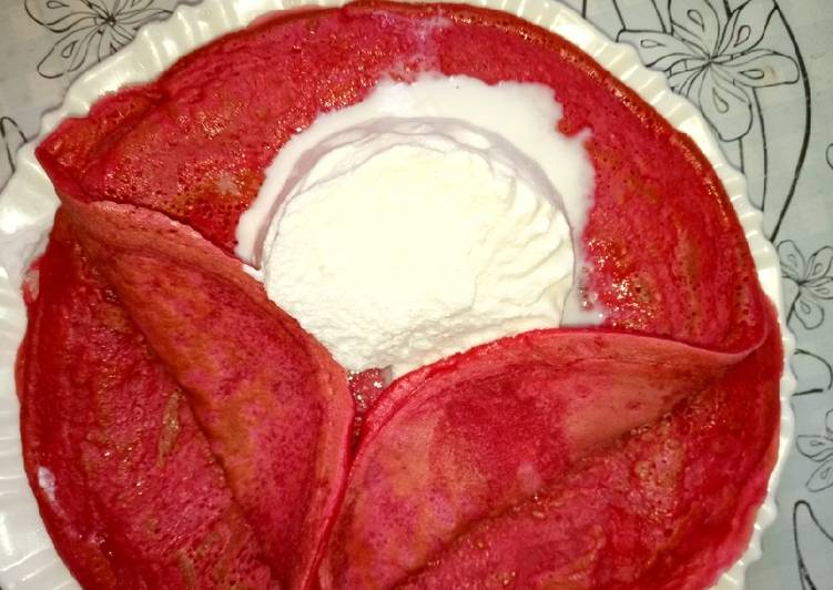 Red velvet pancakes