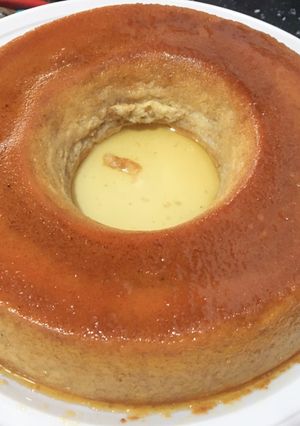 Una foto de Flan de Banana