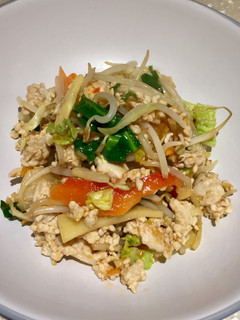 A picture of Turkey Stir Fry With a Sweet Chilli Sauce.