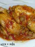 Pollito tomatero (picantón) con champiñones