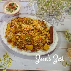 A picture of Mixed Vegetable Biryani.