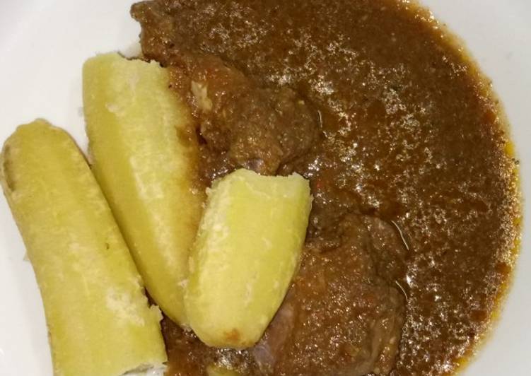 How to Cook Delicious Chicken sauce and boiled bananas #favorite Easter dish