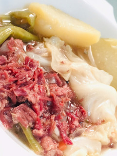 A picture of Corned Beef and Veggies in Broth : Modern Nilaga Soup - Canned Goods Leveled Up #lockdown.