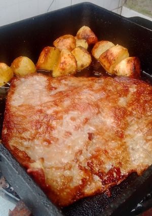 Una foto de Matambre con papas rapidito