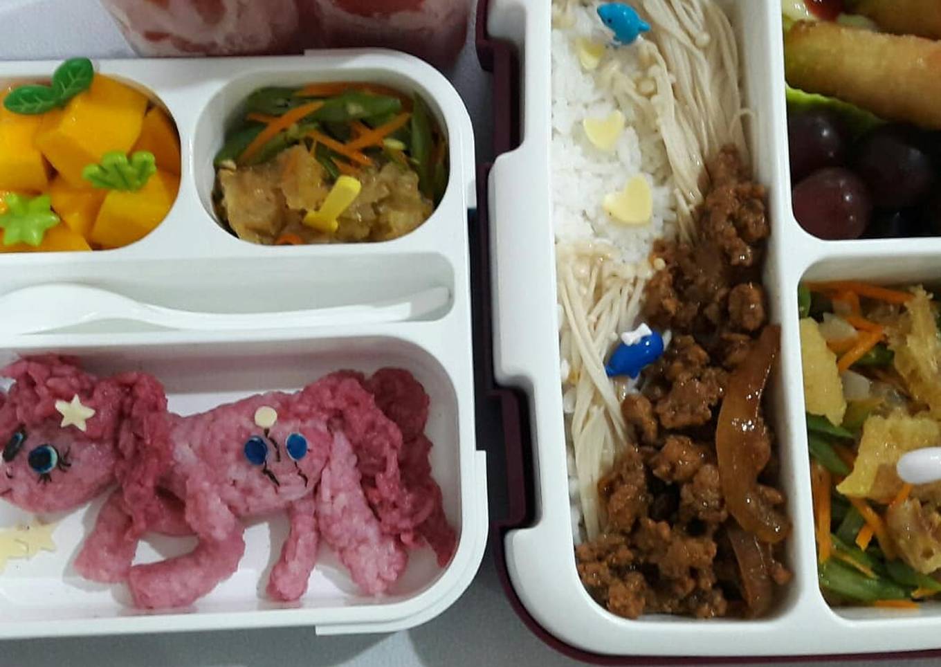 Mommy bento pinkie pie enoki siram babi saos tiram