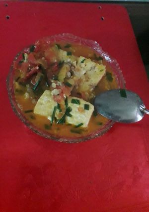 Hình của món Đậu(giò) sốt cà chua.