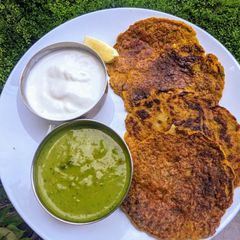 Vegetables Chilla with khalgut A picture of Vegetables Chilla with khalgut.