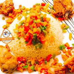 Curry rice with grilled Turkey A picture of Curry rice with grilled Turkey.
