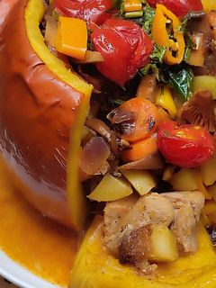 Una foto de Calabaza rellena
