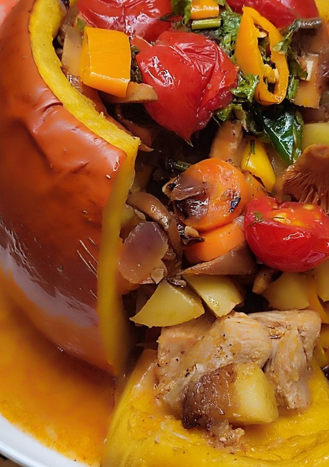 Una foto de Calabaza rellena
