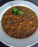 Empedrado de lentejas y arroz con verduras