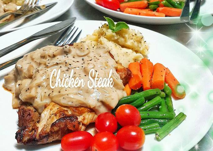 Resep Steak Ayam Saus Jamur 🍄 Oleh Vinay89 Cookpad